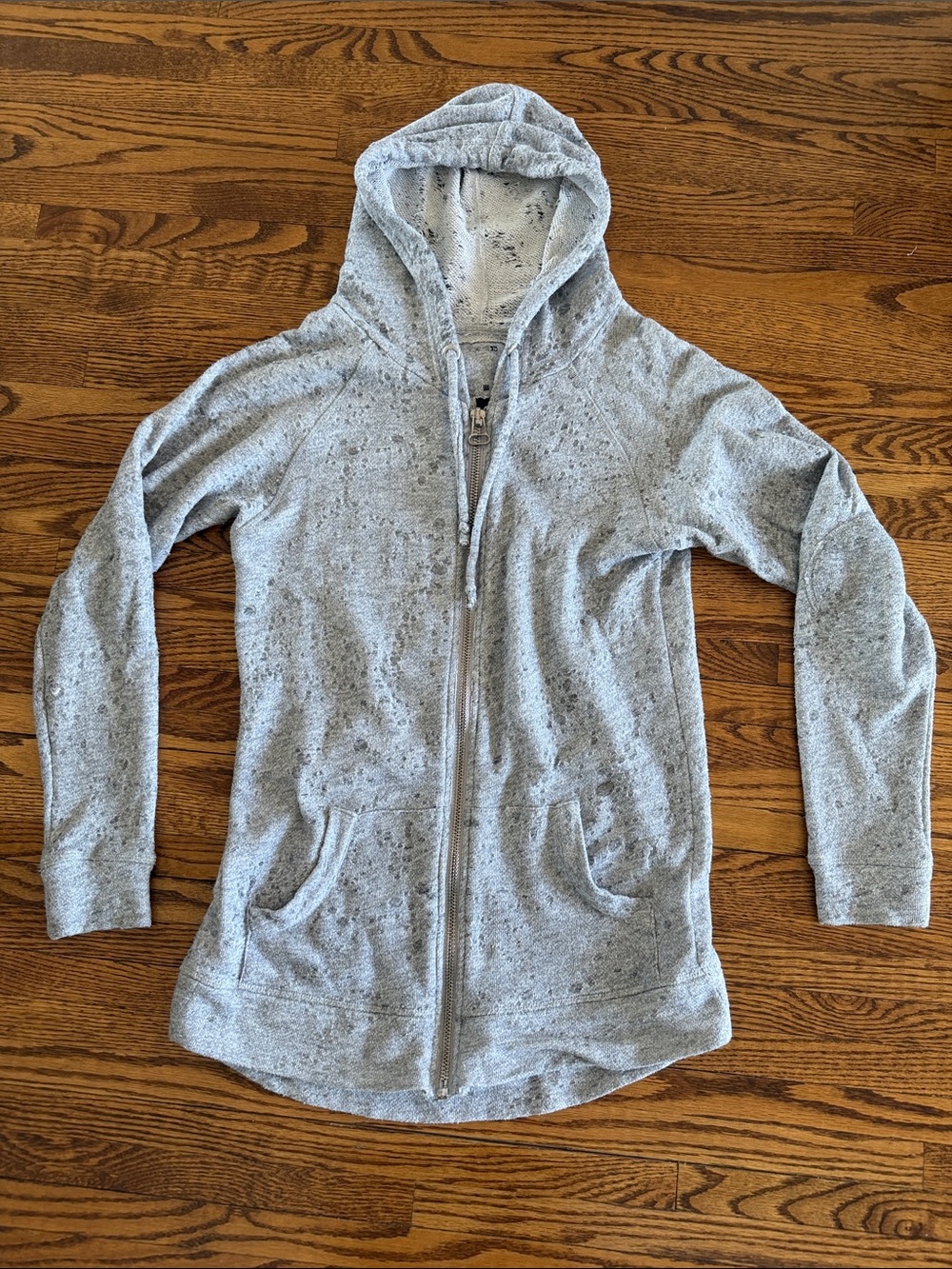 Joe's Jeans Light Gray distressed Zip-Up Hoodie medium